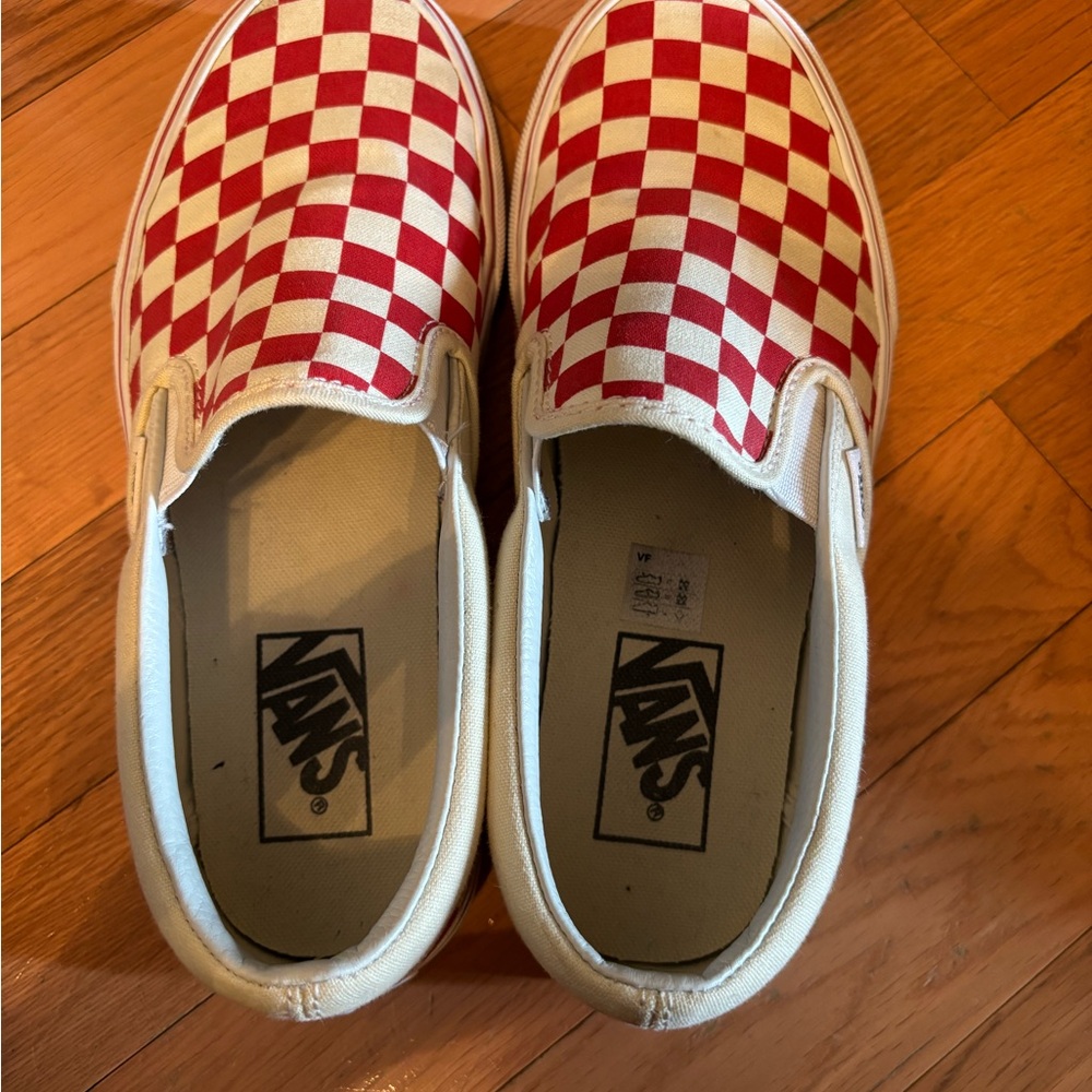 Vans Kids Red Checkered Slip-On Shoes
